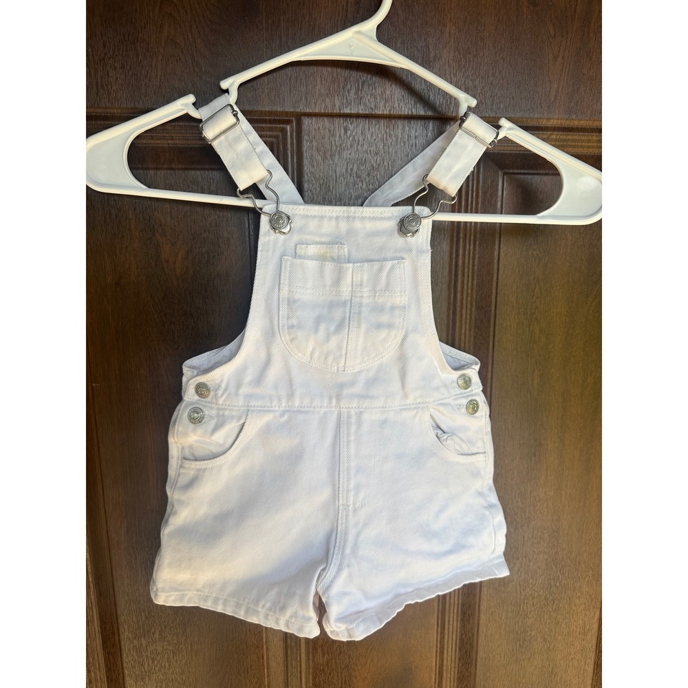 Zara Kids Infant Girl‎ Fruit Farmers Market White Denim Overalls 12-18M HTF